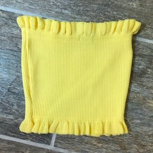 FashionNova Yellow Knit Tube Top